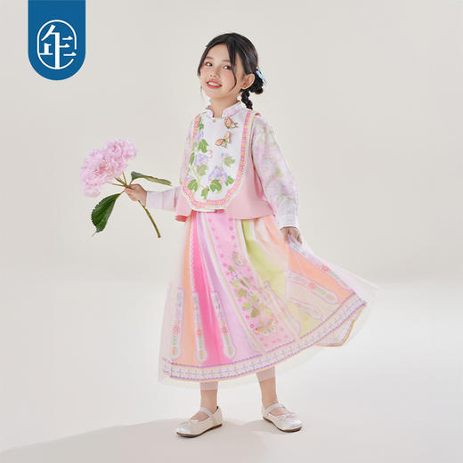 【花鼓隆咚马面裙】年衣童装新中式马面裙2025新款女童秋季国风汉服表演服半身裙套装花鼓隆咚马面裙 商品图0