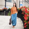 绽放女装503朵/亚麻半腰松紧内加抽绳双层灯笼裤宽松阔腿休闲裤女 商品缩略图3