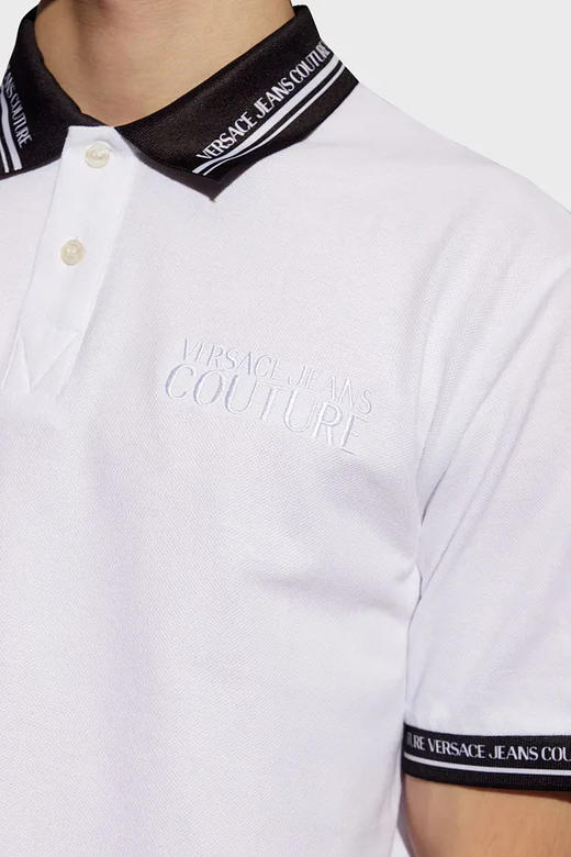 【超惠秒】Versace 范思哲 男士全棉字母刺绣+领圈logo简约休闲短袖 Polo T恤11942 商品图6