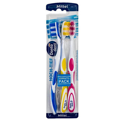 【中欧班列6支】德国东托登特牙刷Dontodent原装进口成人特细丝中软毛牙刷中毛牙刷  3支装*2 商品图4