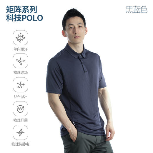单导基础防晒POLO衫翻领短袖单向排汗夏季商务男遮热透气速干 商品图2