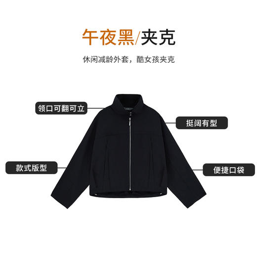 【商场同款】CNG5868 “ 黑色蝙蝠袖短风衣夹克” 轻盈飒美 包容显瘦甜酷外套 商品图1