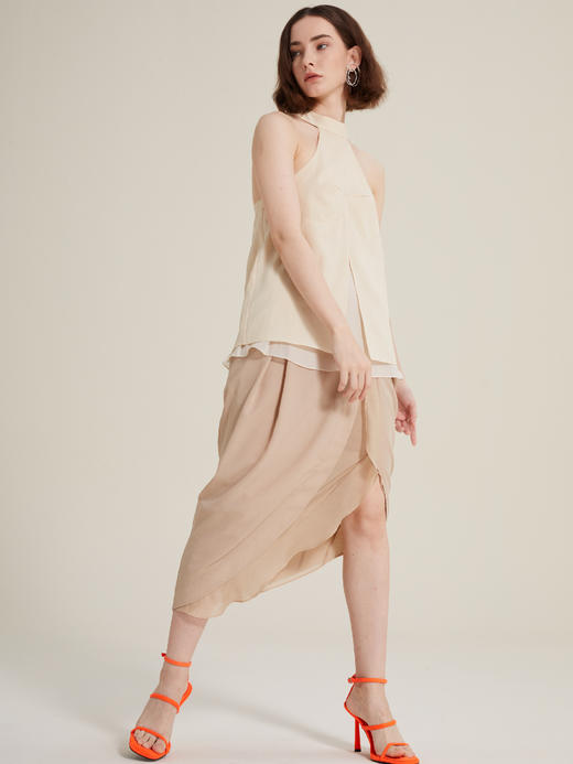 斜裁不对称垂坠花苞半裙 商品图3