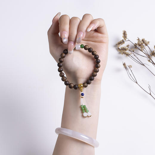 xy0534沉香+和田玉国风手持手串 商品图8