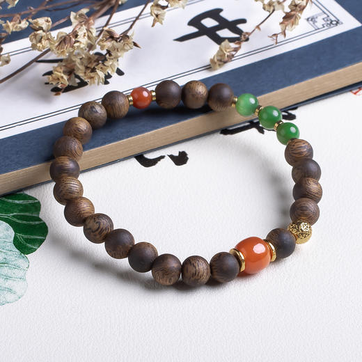 xy0533沉香+南红碧玉手串 商品图3