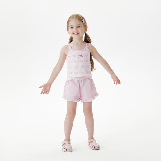 马克珍妮女童甜美爱心碎花吊带儿童背心上衣2025年夏装新款550712 商品图2