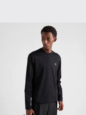 P.R.D 棉质平纹 皇冠徽标针织长袖T恤 CX205