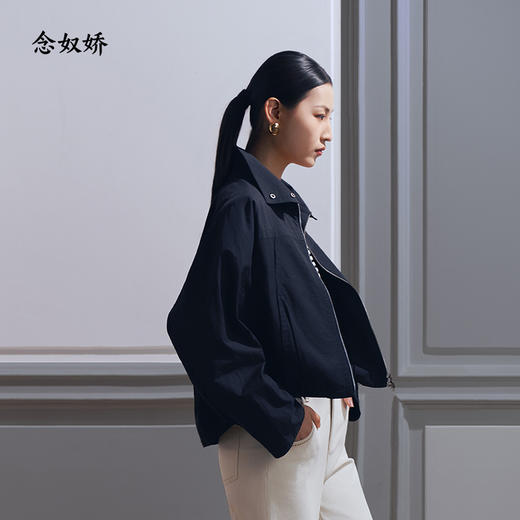 【商场同款】CNG5868 “ 黑色蝙蝠袖短风衣夹克” 轻盈飒美 包容显瘦甜酷外套 商品图0