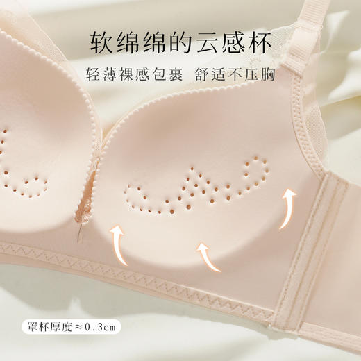 【透气洞洞杯】夏季薄款内衣女舒适聚拢无钢圈有型上托美背文胸罩清晓晚歌 商品图5