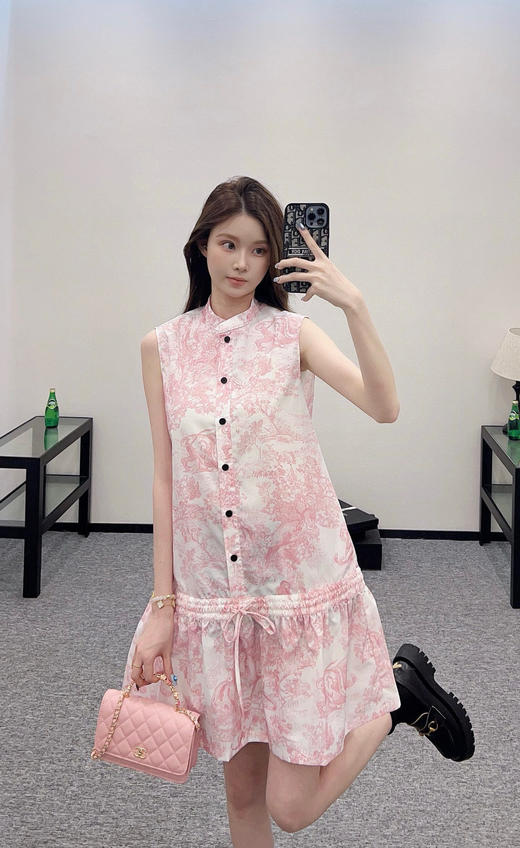 迪奥 2025新款立领无袖印花背心裙（ZY*MM） 商品图1