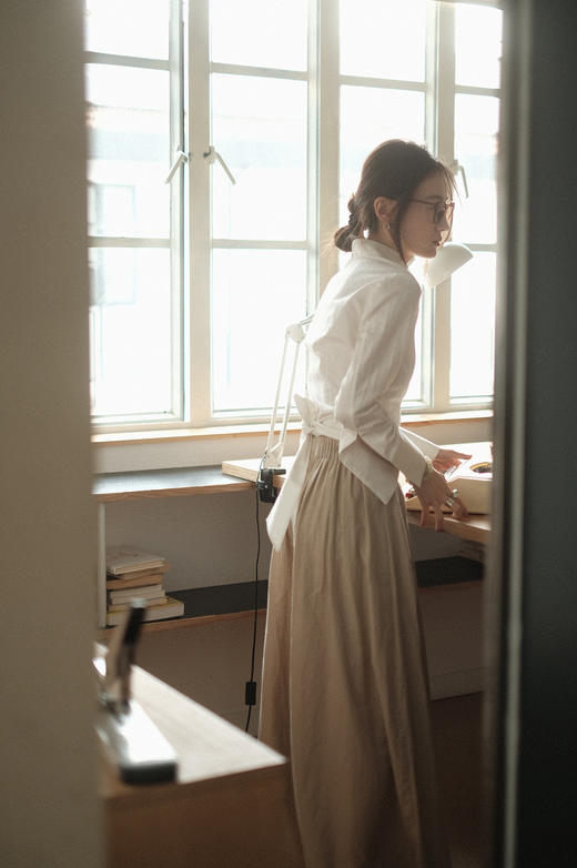 羊绒匹马棉（Supima） | 阔腿高腰裙裤 商品图5