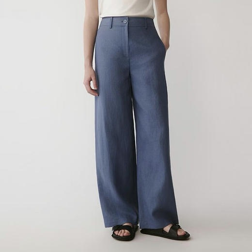 815-5 小禾 彩色 亚麻阔腿裤 167/135穿6码合身 8码小宽松 商品图10