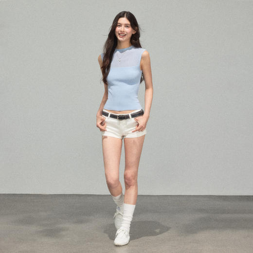 Ariseism 美式复古设计感微透背心女夏季新款修身上衣 商品图4