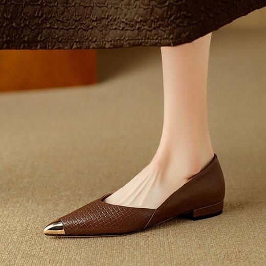 【预售5天】头层羊皮防撞铁头气质通勤工作鞋低跟时装鞋DB&M5991 商品图2