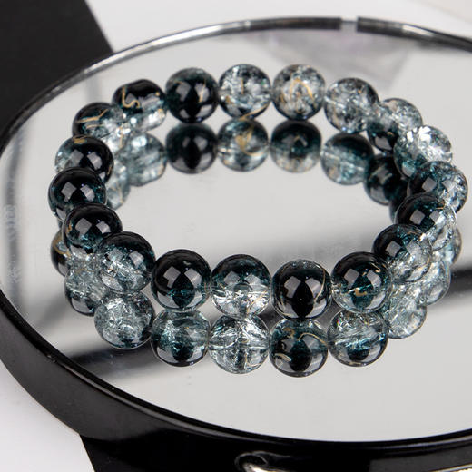 【秒杀❗️9.9抢🔥超美爆花手串】粉丝专享福利款爆款玉碎圆珠玻璃手链男女简约双色冰碎爆花闪透配饰七夕情人节礼物引流产品 商品图3