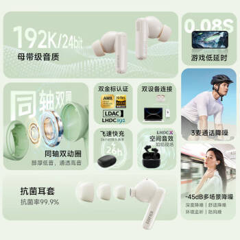 漫步者（EDIFIER）Lolli Pro3真无线降噪蓝牙耳机 同轴双动圈 双金标认证 适用苹果华为小米OPPO手机 冰川白 /数码 /影音娱乐 /蓝牙/无线耳机 商品图4