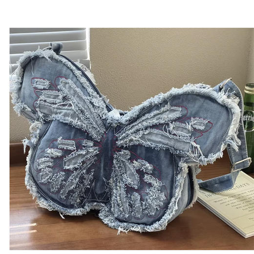 裁缝学苑AH52韩系ins牛仔单肩斜挎托特包纸样蝴蝶包双肩背包样板图纸 商品图4