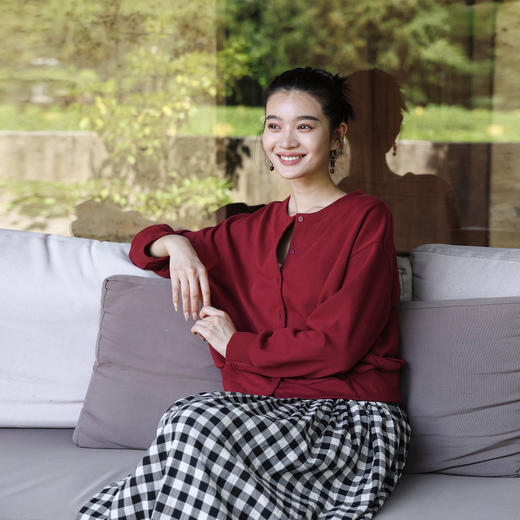 绽放旅行女装505朵/全棉毛圈布圆领开襟落肩长袖短款开襟卫衣早秋 商品图1