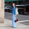 绽放旅行女装504朵/亚麻棉全腰松紧加抽绳口袋百搭阔腿牛仔裤长裤 商品缩略图3