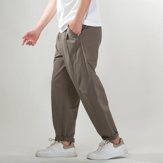 DRONKOO 2025 抽绳半松紧前多破缝结构后贴袋轻工装中厚工装长裤 商品图2