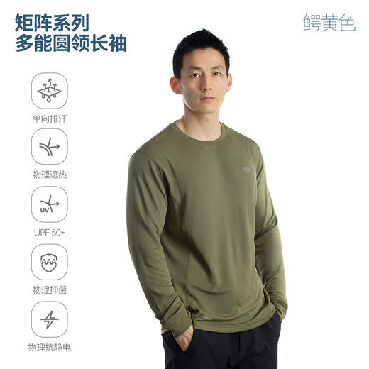 单导2024秋圆领长袖T恤男士速干单向排汗透气遮热抗静电内搭上衣 商品图4