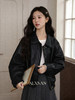 鹿向南「都市主角」高级感复古黑色皮衣外套女秋新款拉链翻领夹克 商品缩略图0