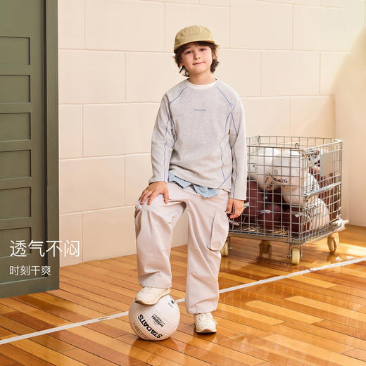 [发热糯糯绒]马克珍妮男女童轻暖透气运动衫 儿童T恤秋装551152 商品图1