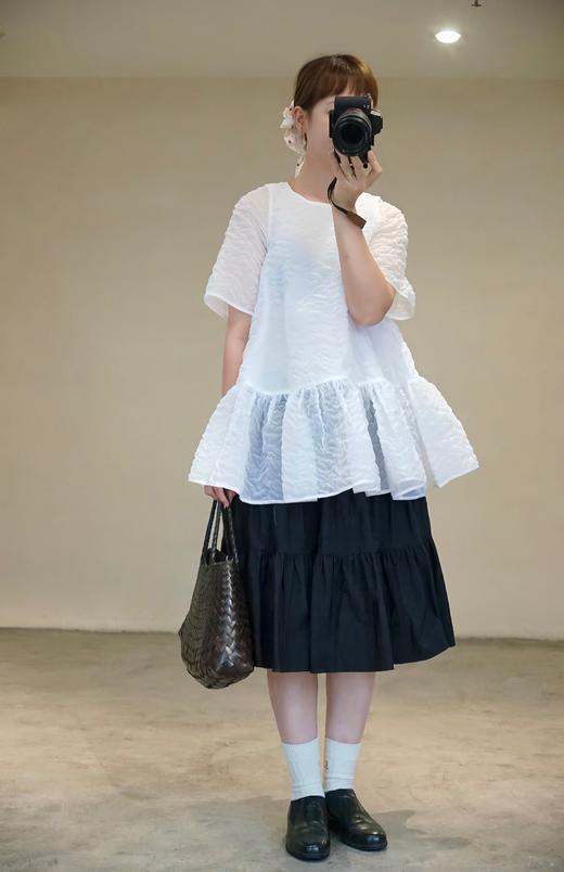 cecilie bahnsen白色细节感圆领长上衣 商品图7