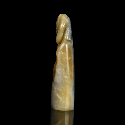 孤品017120-昌化石带皮花卉钮随形章-3.5*2.0*8.0cm 商品图1