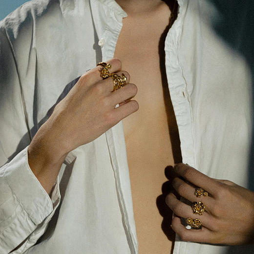 北京仓｜Aurélie Bidermann-ANTHOS-金色 植物 花朵 戒指［法国设计师］ 商品图1