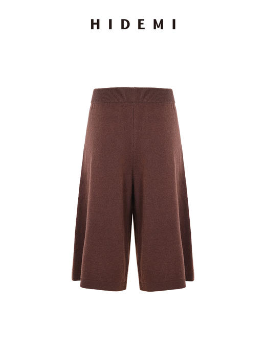 HIDEMI 进口澳洲美利奴羊毛马卡龙拼接撞色polo领中袖中裤针织毛衣套装 polo衫/中裤 商品图8