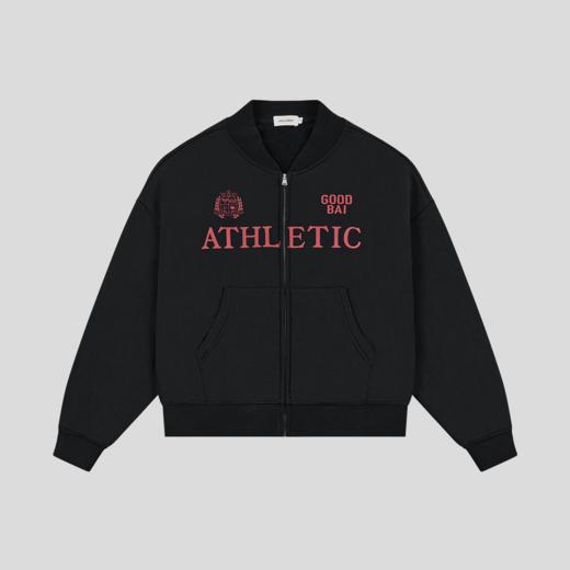 GOODBAI ATHLETIC粗体logo印花棒球领拉链长袖卫衣外套 商品图3