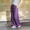 绽放旅行女装510朵/斜纹亚麻半腰松紧抽绳宽松直筒长裤百搭休闲裤 商品缩略图0