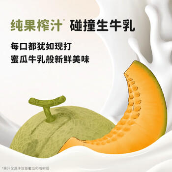 北海牧场 哈密瓜果汁牛奶200ml*10盒 真果汁真牛乳营养早餐奶饮料礼盒装 /水饮冲调 /常温奶 /风味奶 商品图1