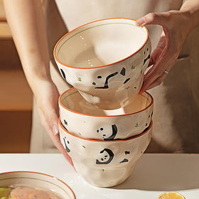 摩登主妇mototo熊猫面碗家用2025新款斗笠泡面碗个人专用拉面汤碗