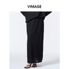 VIMAGE纬漫纪通勤百搭休闲高腰莱赛尔黑色直筒2025秋季新款半身裙V2406101 商品缩略图0