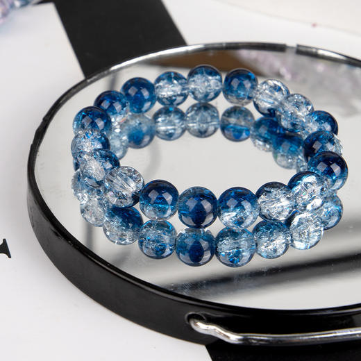 【秒杀❗️9.9抢🔥超美爆花手串】粉丝专享福利款爆款玉碎圆珠玻璃手链男女简约双色冰碎爆花闪透配饰七夕情人节礼物引流产品 商品图6