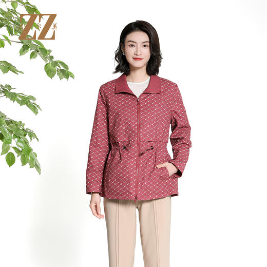 佐尔美经典气质几何图案风衣外套女M43FD21 商品图0