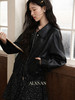 鹿向南「都市主角」高级感复古黑色皮衣外套女秋新款拉链翻领夹克 商品缩略图3