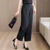 KQL 422H5291绣花休闲裤松紧腰宽松大码垂感阔版茧型裤 商品缩略图2