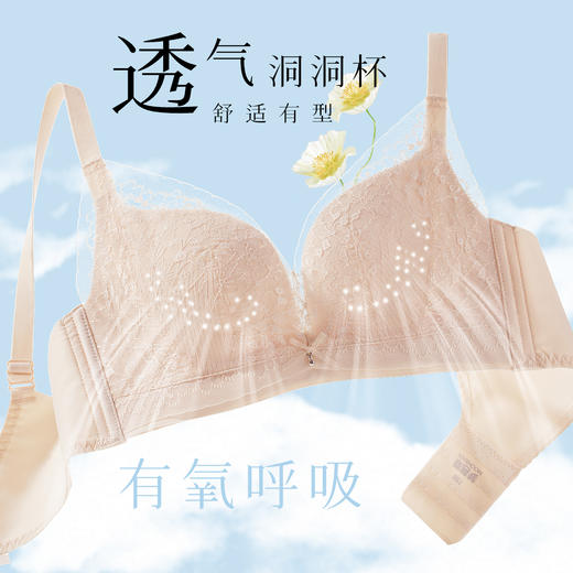 【透气洞洞杯】夏季薄款内衣女舒适聚拢无钢圈有型上托美背文胸罩清晓晚歌 商品图0