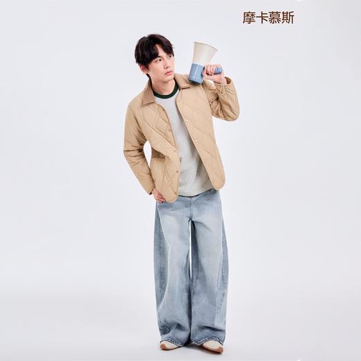 可拆翻领绗缝羊毛长袖马夹 男款女款 时尚保暖 商品图5