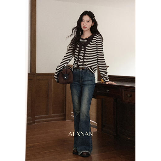 鹿向南「周末时光」多色披肩长袖针织衫女早秋小众宽松慵懒感上衣 商品图3