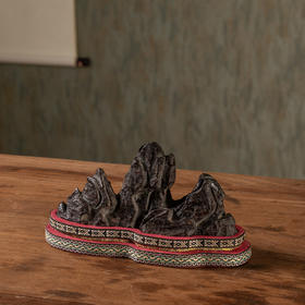 清	木雕山子摆件