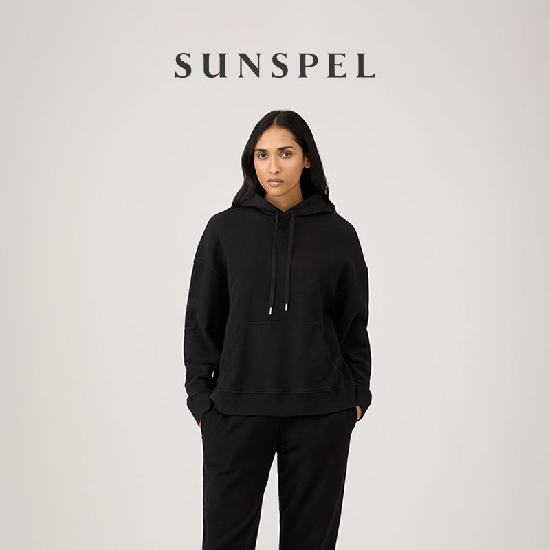 SUNSPEL女士经典款全棉宽松休闲连帽卫衣运动衫