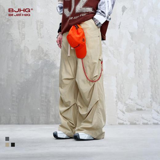 BJHG不计后果美式凉感伞兵工装裤男款夏季新品阔腿轻薄垂感运动裤 商品图0