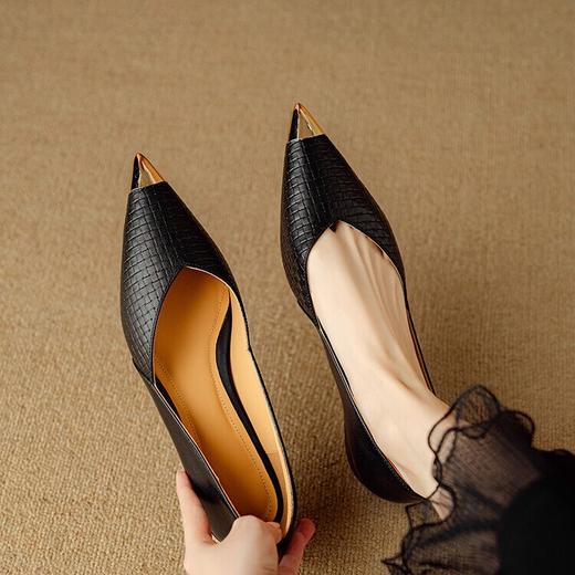 【预售5天】头层羊皮防撞铁头气质通勤工作鞋低跟时装鞋DB&M5991 商品图3