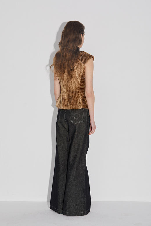 复古显瘦高腰阔腿喇叭裤牛仔裤 商品图1