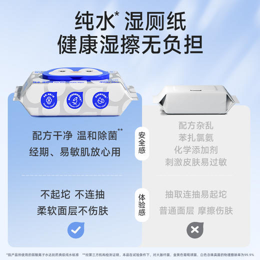 【德佑纯水湿厕纸40抽*6包】可降解 可冲散 不易掉絮 不易破 商品图5