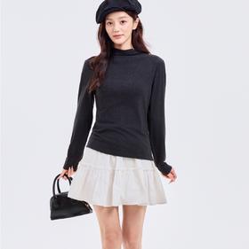 厚盛  2025秋冬长袖纯色半高领打底舒适柔软内搭家居女士天丝醋酸水磨打底衫5501